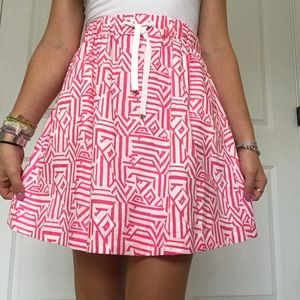 J. Crew pink and white skirt
